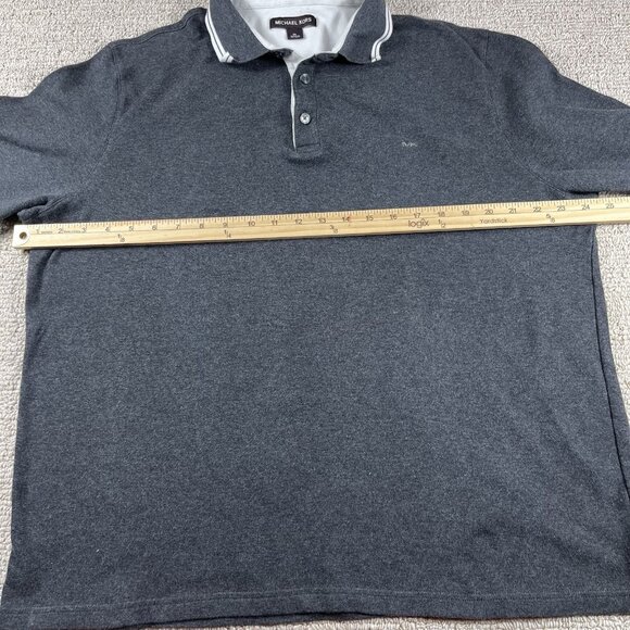 Michael Kors Long Sleeve Polo Shirt Gray Men’s Size XL - Picture 5 of 8